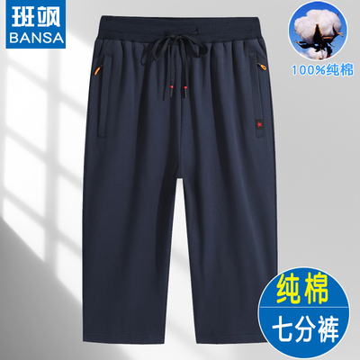 爸爸夏装短裤纯棉速干运动休闲裤