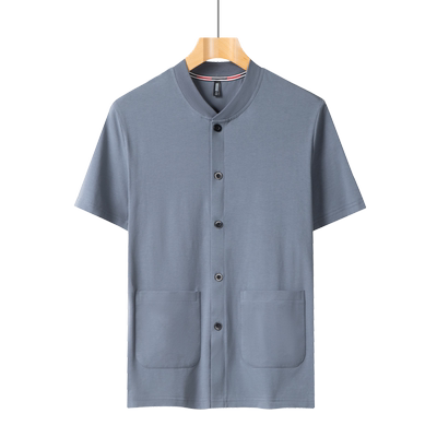 100%纯棉短袖T恤开衫爸爸装