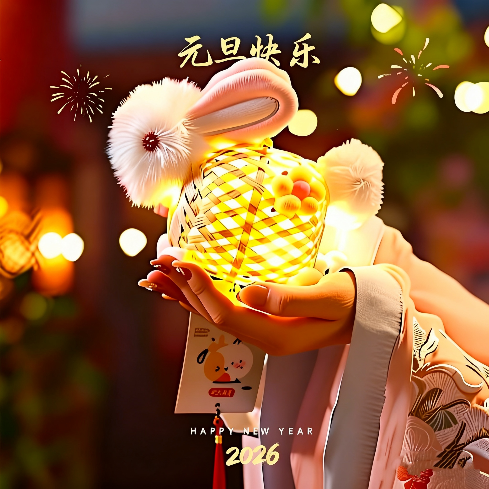 秀一下我的元旦兔子花灯~超可爱