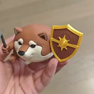 我的刀盾手办柴犬解压创意玩偶3D打印玩具卡通摆件手办摆件装饰品