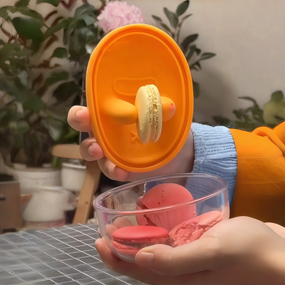 零食手指收纳盒不脏手无碎屑取零食食品级硅胶密封罐防潮盒便携款