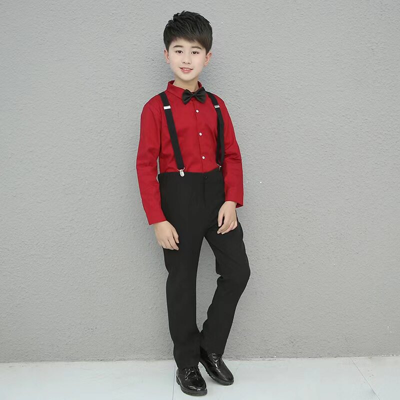 男童童装衬衫儿童长袖春秋版韩潮演出服校服