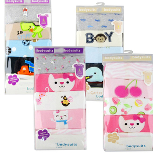 热卖卡特婴儿连体衣短袖三角哈衣5件装爬服休闲包屁衣夏秋连体衣