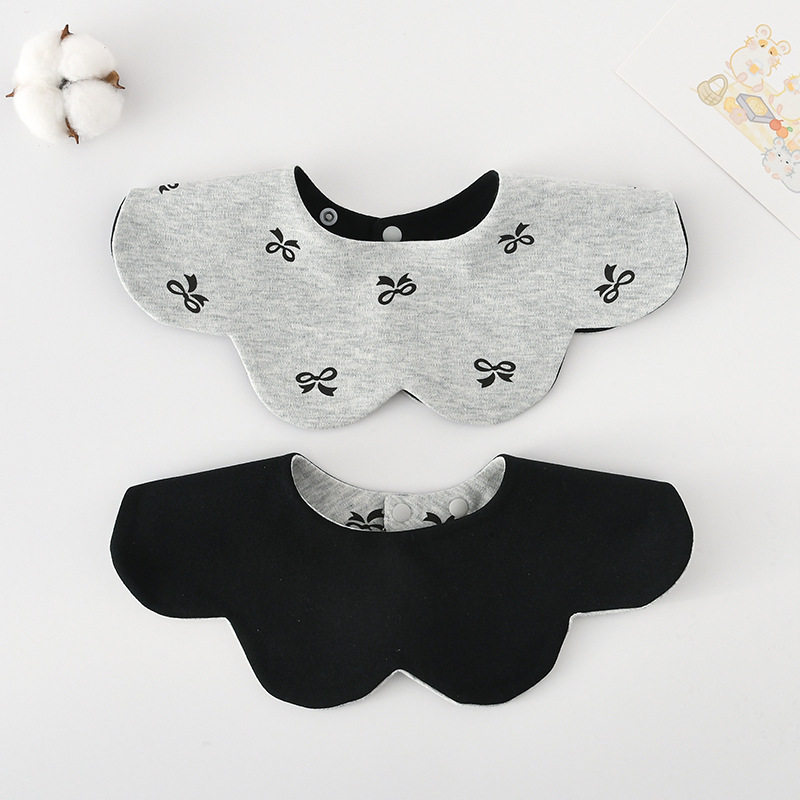 韩版婴幼儿防水口水巾纯棉A类花瓣围兜纯色双面口水兜360度围嘴,婴童用品,口水巾,淘宝优惠券,粉丝福利购,淘宝优惠卷