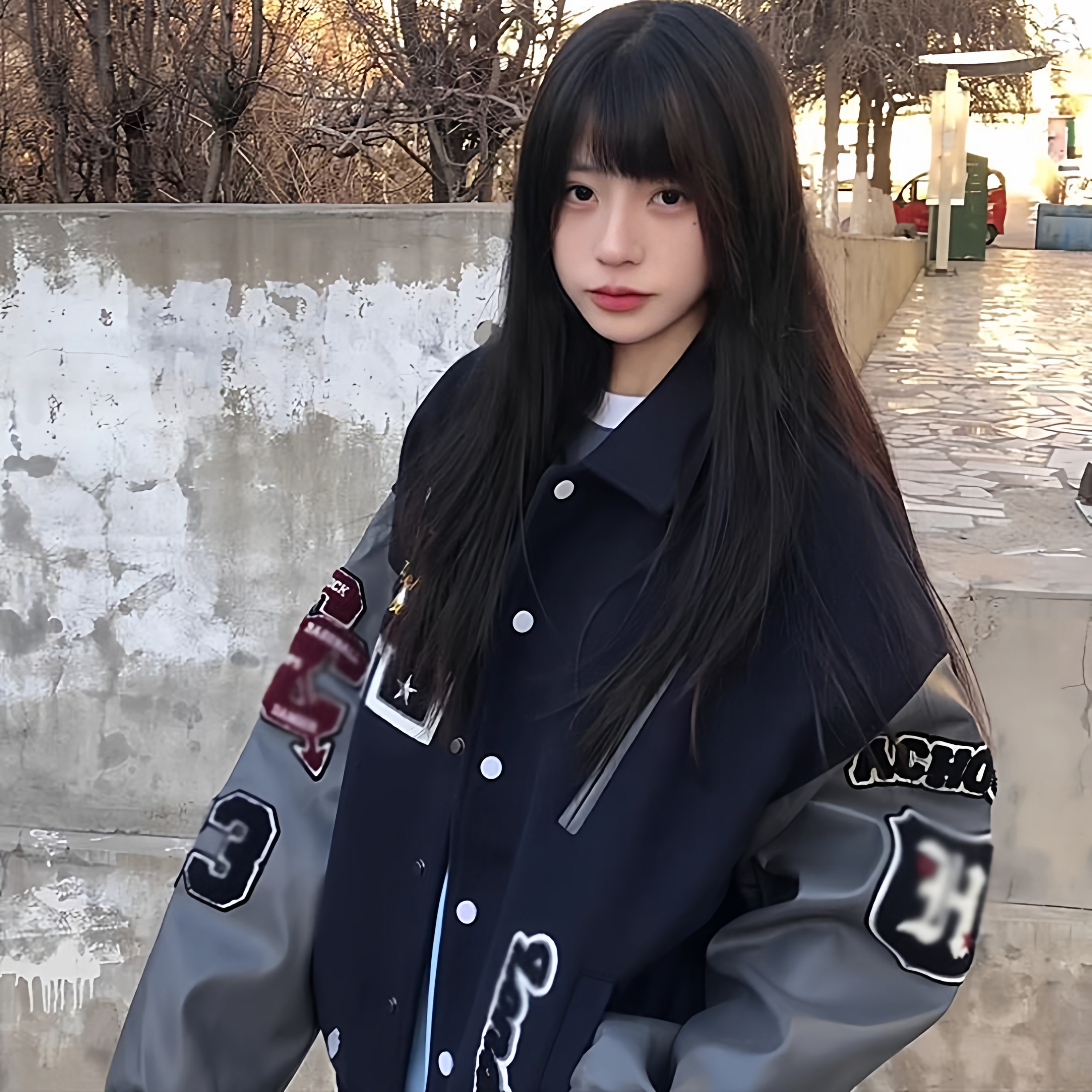 复古港风刺绣外套女ins潮春秋百搭棒球服学生韩版宽松情侣装夹克