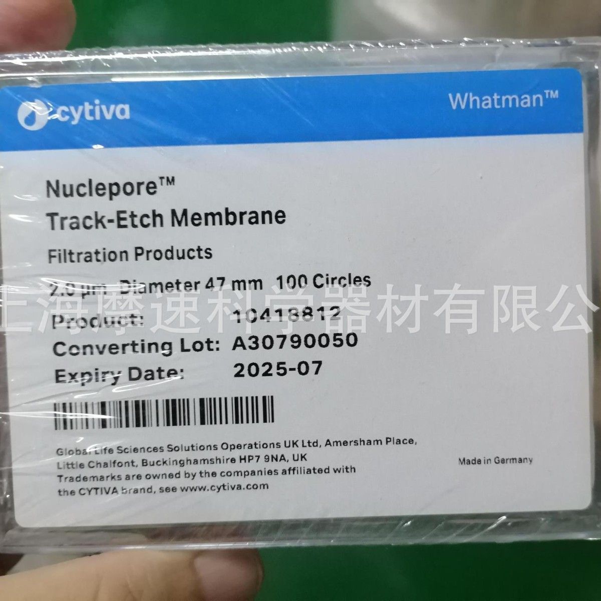 Whatman Nuclepore 聚碳酸酯亲水膜10418812 47MM 2UM