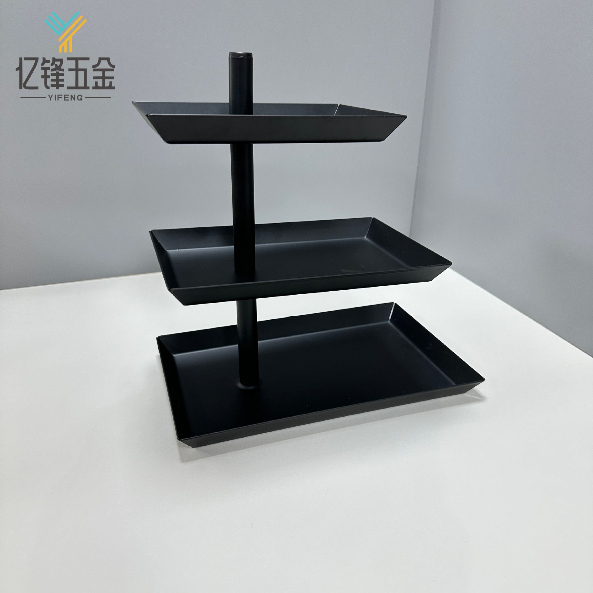 置物架客厅家用茶几水果盘点心蛋糕托盘架三层糖果瓜子盘可旋转