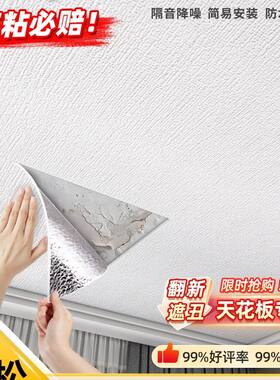 天花板遮丑装饰贴纸自粘墙纸屋顶吊顶房顶阳台隔音防潮脱落修补棚