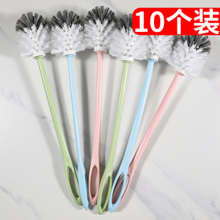 马桶刷去死角厕所刷子长柄通用清洁卫生间不锈钢刷头替换头5个装