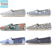 一脚蹬平底休闲透气帆布懒人渔夫单鞋 TOMS女鞋 春夏新款 子