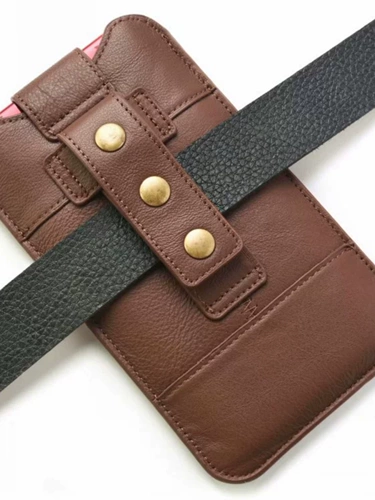 Кожаная поясная сумка, ремень, мобильный телефон, чехол для пожилых людей, цвет, 7 дюймов, из натуральной кожи