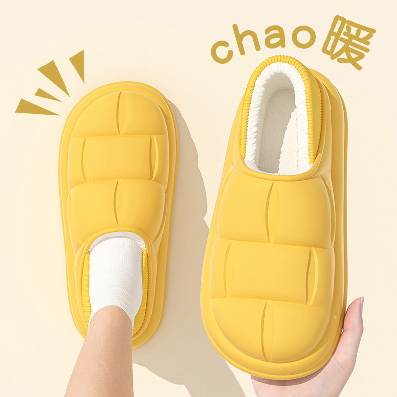 防水棉拖鞋女士秋冬季居家室内防滑外穿加绒保暖2024新款情侣棉鞋