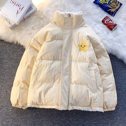 双面穿女童羽绒服冬季2024新款外套加绒加厚棉服洋气短款保暖百搭