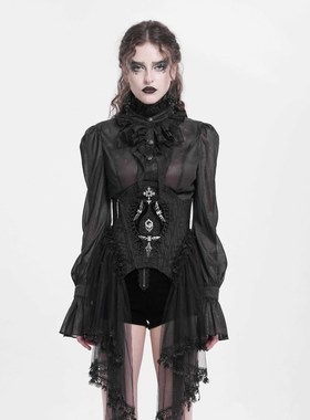 EVA LADY恶魔时尚女装哥特朋克暗黑 侧边裙摆哥特束身衣 ECST011