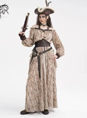 Devil Fashion恶魔时尚女装哥特高腰双色雪纺朋克半裙 SKT20702