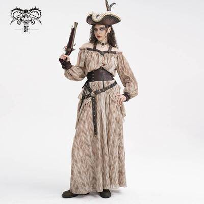 Devil Fashion恶魔时尚女装哥特高腰双色雪纺朋克半裙 SKT20702