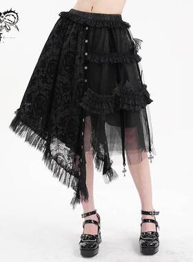Devil Fashion恶魔时尚女装哥特不规则纱纱百褶裙短裙 SKT205