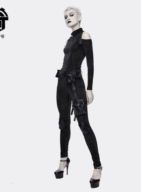 蒸汽赛博朋克女装春秋款长裤高腰显瘦紧身黑色铅笔裤休闲裤飒气