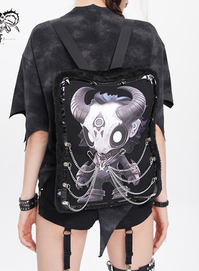 DevilFashion周边哥特风羊角面具恶魔双肩包AS248