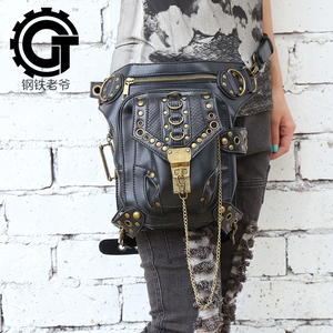 新款时尚男女士包包复古机车腰包休闲多功能单肩斜挎包迷你小背包