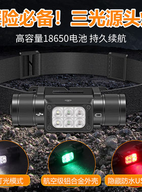 铝合金LED强光头灯长续航锂电