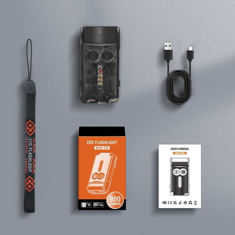 强光充电手电筒户外登山防身装备应急救援手机充电宝红光uv紫光