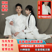 初遇汉服男女中衣中裤 内搭传统黑白交领纯棉里衣夏日常睡衣内衬裙