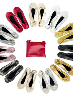 跨境亚马逊爆款可折叠室内芭蕾舞鞋婚礼舞蹈鞋免系带结婚平底拖鞋