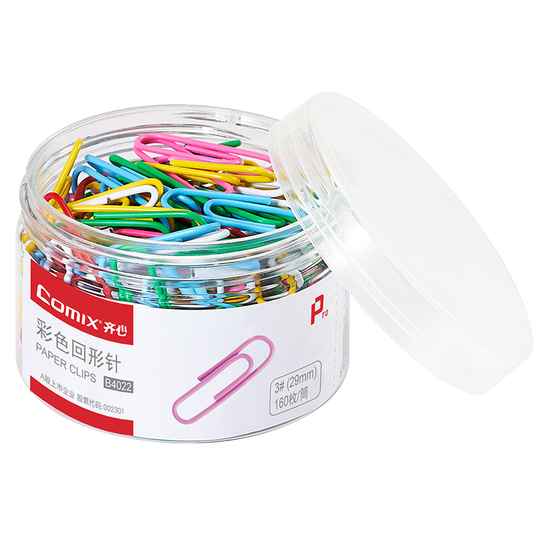 齐心 B4022 彩色回形针 （3#29mm） 配