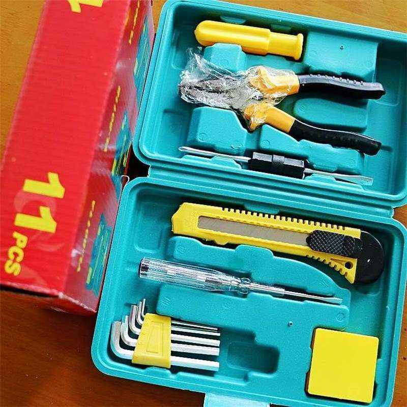 车险工具12件套礼品工具箱 工具五金工具锤子 家用套装盒保险礼品