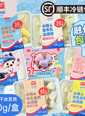 美登高小矮人冰淇淋生牛乳生巧香草莓柠檬桑葚蓝莓味儿童雪糕360g