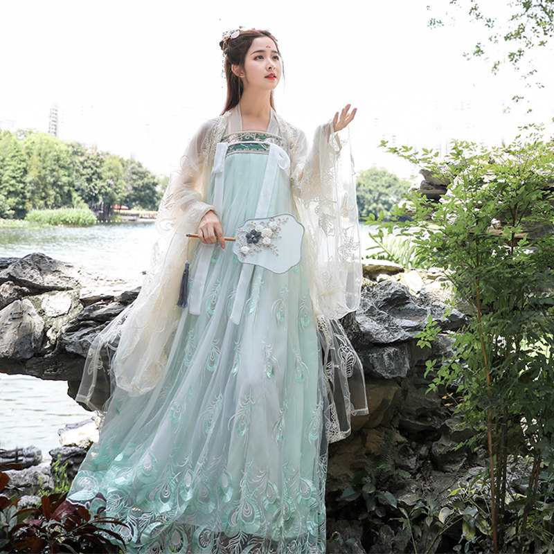 汉服女中国风夏季仙气超仙飘逸古风齐腰明制古装白菜全套正品原创