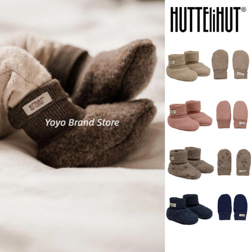 Huttelihut婴儿纯羊毛脚套手套