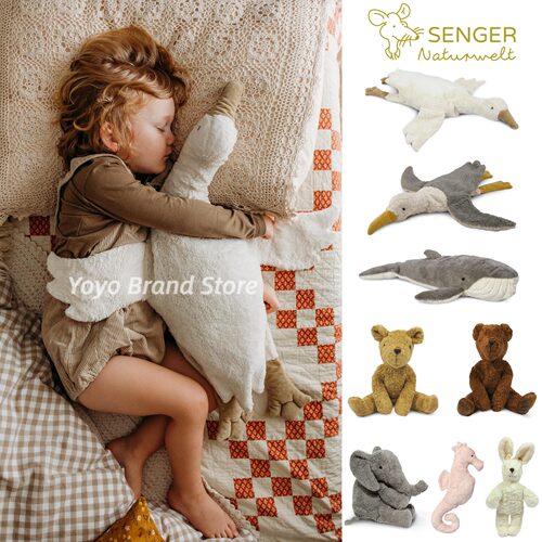 ▲德国Senger婴幼儿宝宝大白鹅毛绒玩具有机棉安抚玩偶哄睡可爱