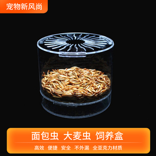 亚克力面包虫大麦虫饲养盒仓鼠八哥鸟龙鱼刺猬粮食储存盒透明