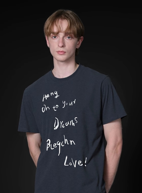 TWORED 夏季美式基础款字母印花短袖T恤男女宽松休闲简约打底上衣