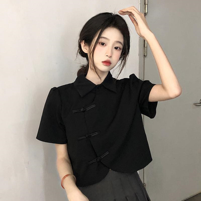 大码微胖mm300斤新中式t恤短袖女
