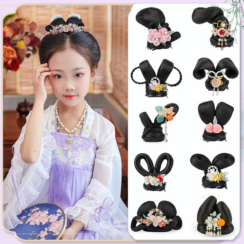 馨悦儿童汉服假发包古典舞头饰