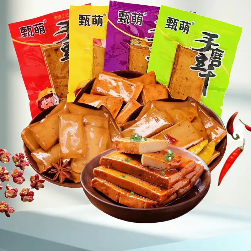 重庆甄萌手磨豆干混合口味30包休闲零食夜宵麻辣五香泡椒烧烤小吃