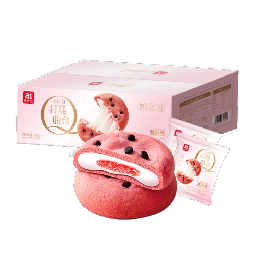 a1草莓味打糕曲奇整箱面包380g即食网红休闲早餐点心食品代餐饱腹