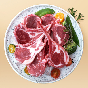 吉阳鲜内蒙古新鲜法式 3袋送蘸料调味黄奶油 原切薄切小羊排200g