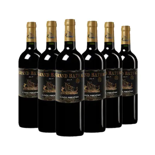 2瓶礼盒 法国进口 750ml 波尔多尚选干红葡萄酒 6瓶整箱 小龙战舰