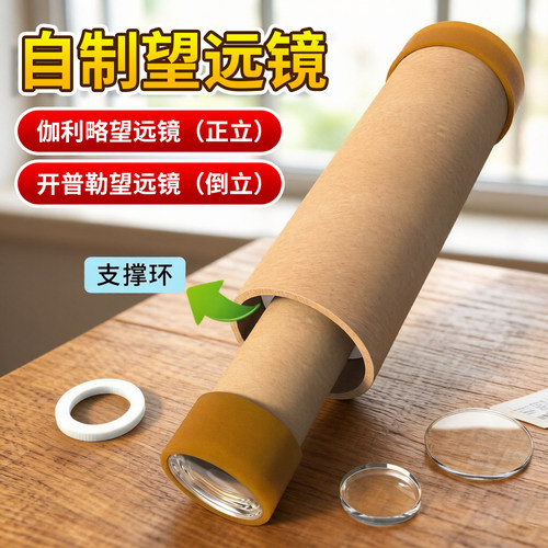 自制望远镜伽利略开普勒教具