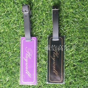 二色 挂牌 可手写名字 高尔夫球包吊牌 黑色 亚克力球包挂牌 紫色