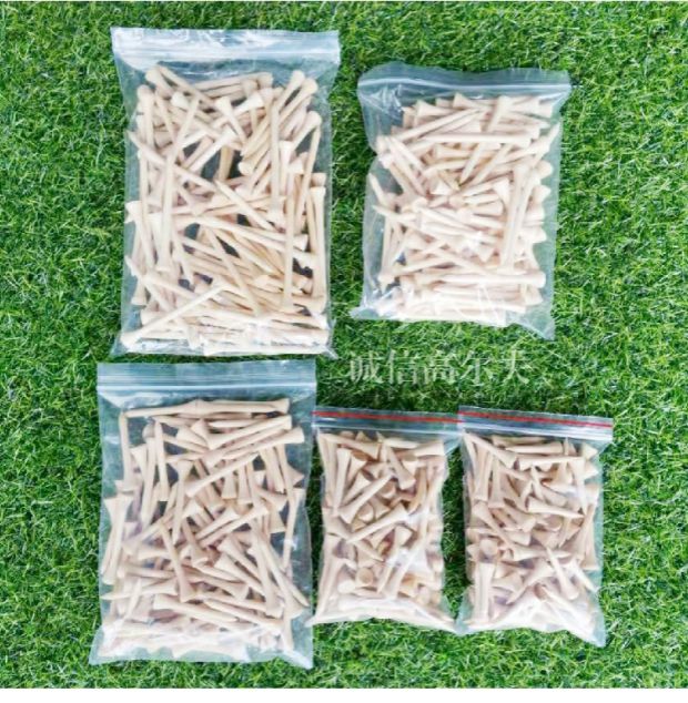 高尔夫TEE高尔夫球钉木竹tee球托木竹T散装原木色球钉子球T包邮