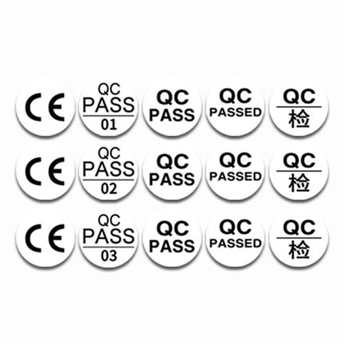 工号贴纸qc pass圆形质检产品合格不干胶ce标签贴纸编号序号贴m