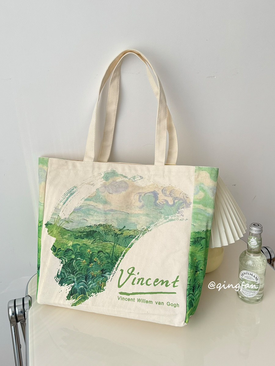 梵高奥维尔平原油画帆布包上班通勤书包手提单肩画室logo定制,箱包皮具/热销女包/男包,通用款女包,淘宝优惠券,粉丝福利购,淘宝优惠卷