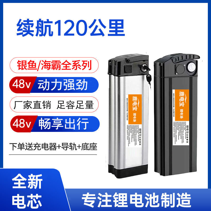 代驾电动车折叠自行车锂电池48V30A电动车电池大容量海霸银鱼款式