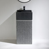 冠石汇石头立柱盆室外落地式 洗手盆庭院洗脸盆花园水池户外洗手池