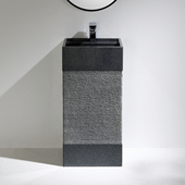 洗手盆民宿别墅客栈台盆 洗脸盆立柱式 冠石汇中式 复古立柱盆一体式